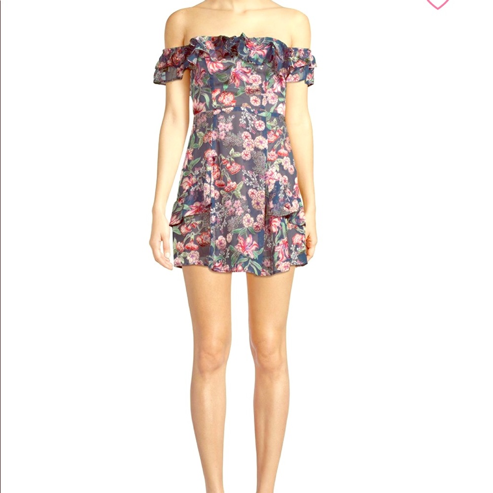For love and lemons floral off the shoulder dress. Worn once almost perfect.
